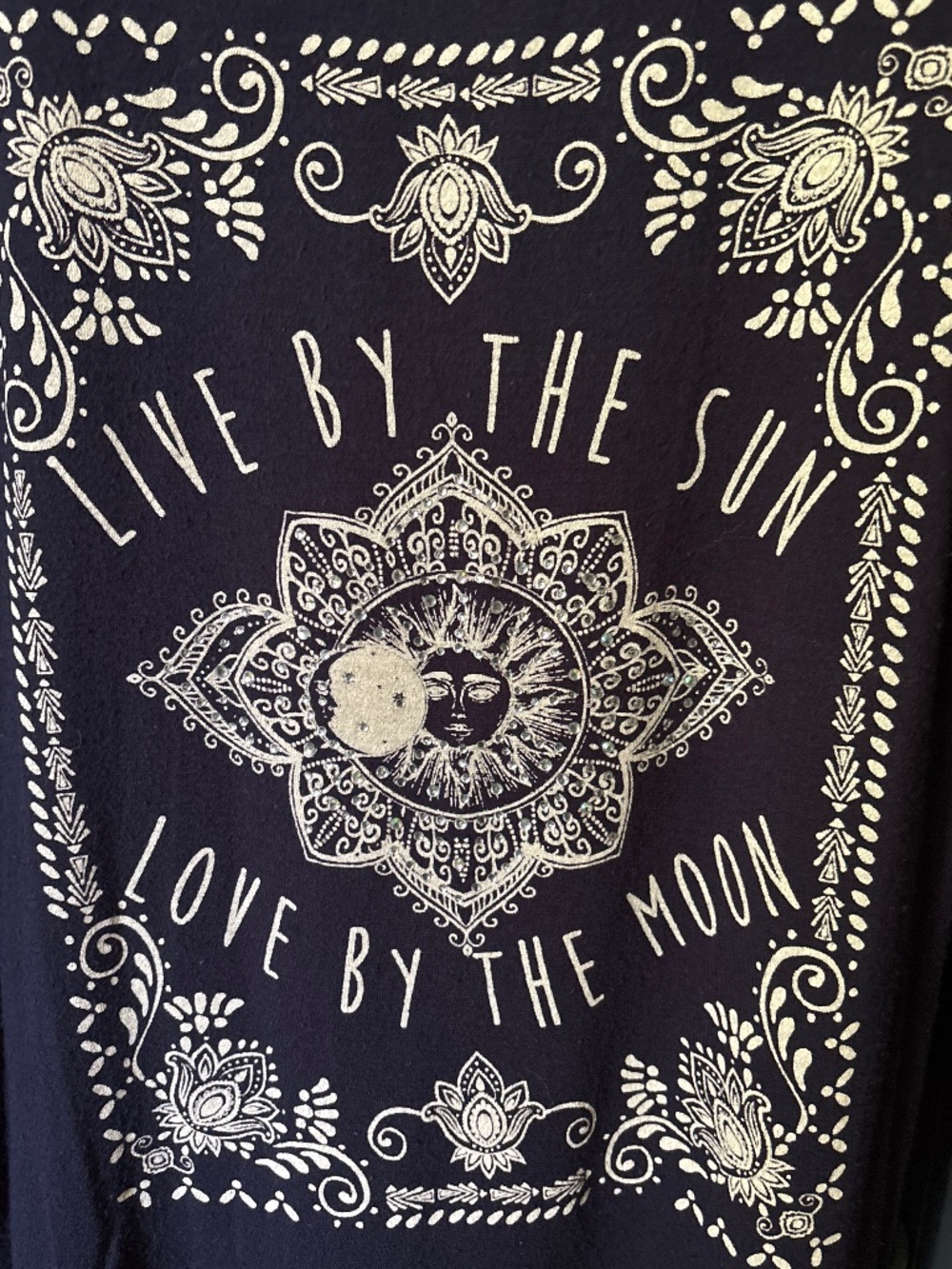 Moonchild jeweled tshirt with laced opened back size small